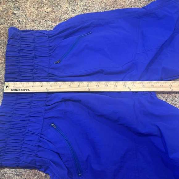 Zenana Windbreaker Smocked Pant Size XL Blue High Waist Pull On Front Pockets - Picture 12 of 13